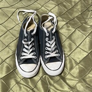 Converse All Star Dark Blue Canvas Sneakers with White Laces